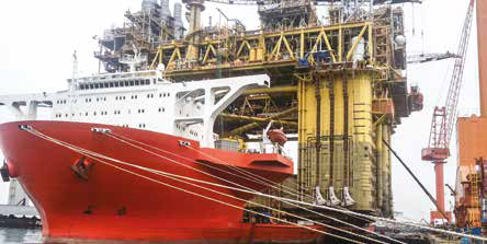 Manufacturer project photograph of the Gumusut-Kakap floating oil production system in Malaysia