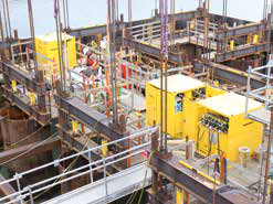 Manufacturer project photograph of EVO systems used to lower a bascule pier box
